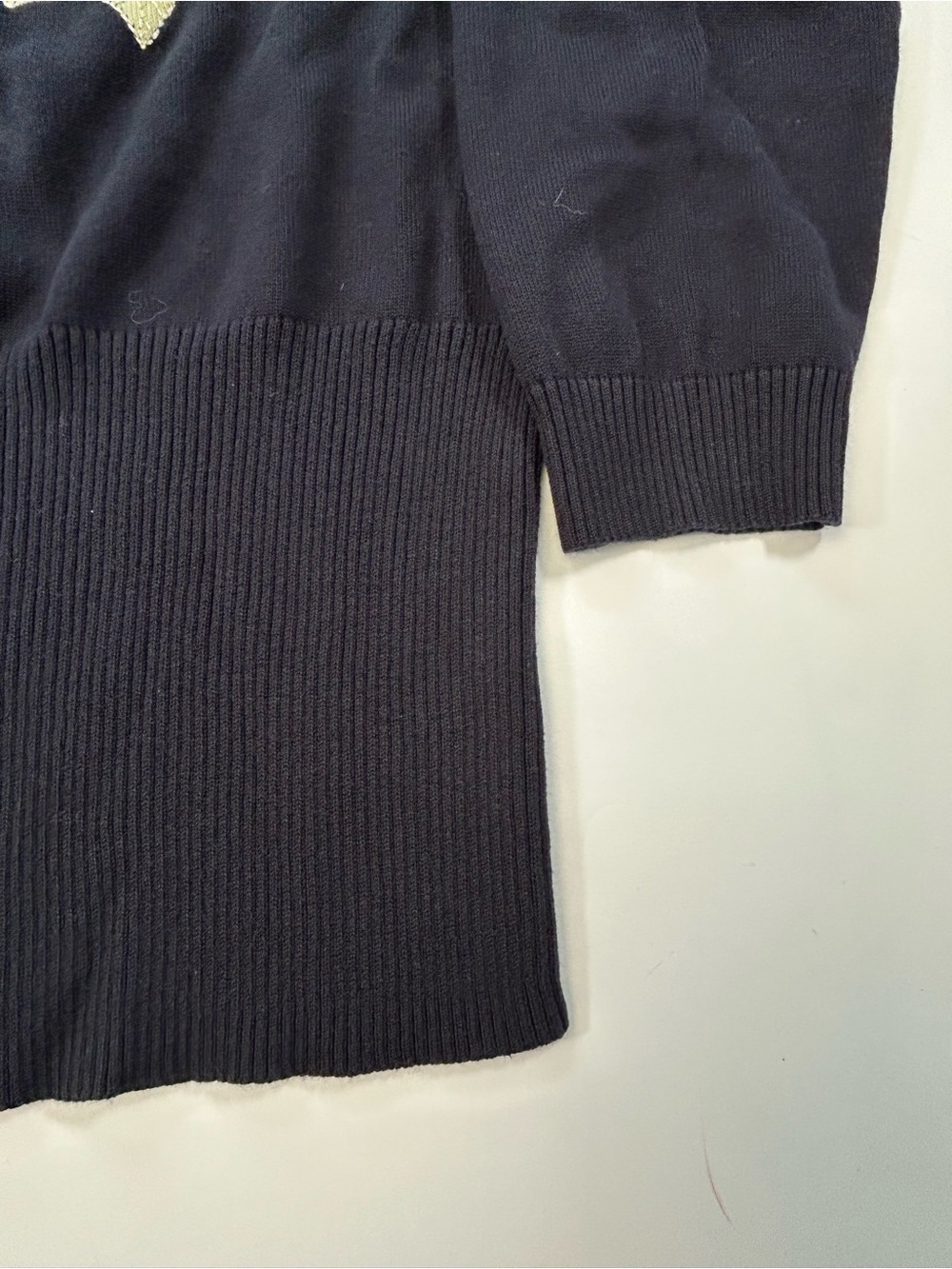 Vintage Emma James Black V-Neck Floral Appliqué Sweater XL EUC Y2K Grandma Boho - Picture 5 of 12